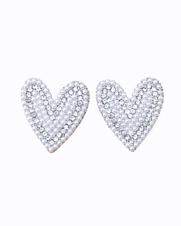 Heart Shaped Crystal Statement Earrings